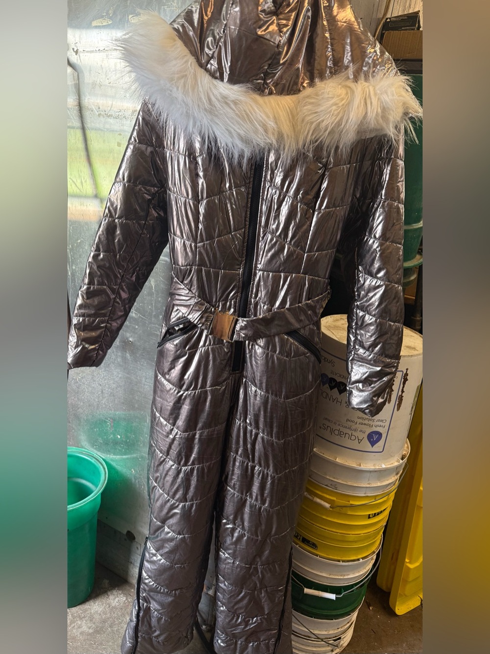 Women’s Winter Ski Suit With Fur Collar